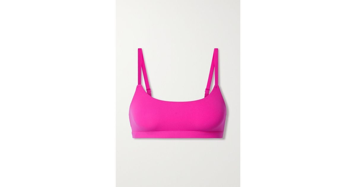 Skims Fits Everybody Scoop-neck Stretch-woven Bra in Red