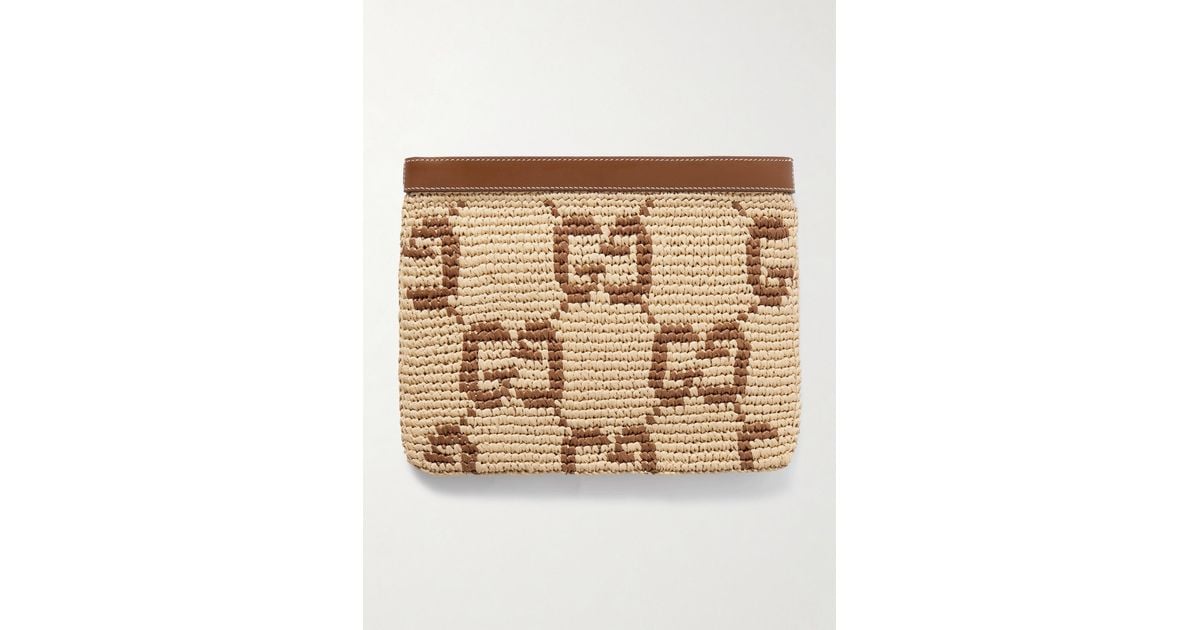 【関税&送料込】Gucci Embroidered Raffia Gucci Summer Clutch Gucci Summer Raffia Accessories - Gucci Straw Bags and Hats