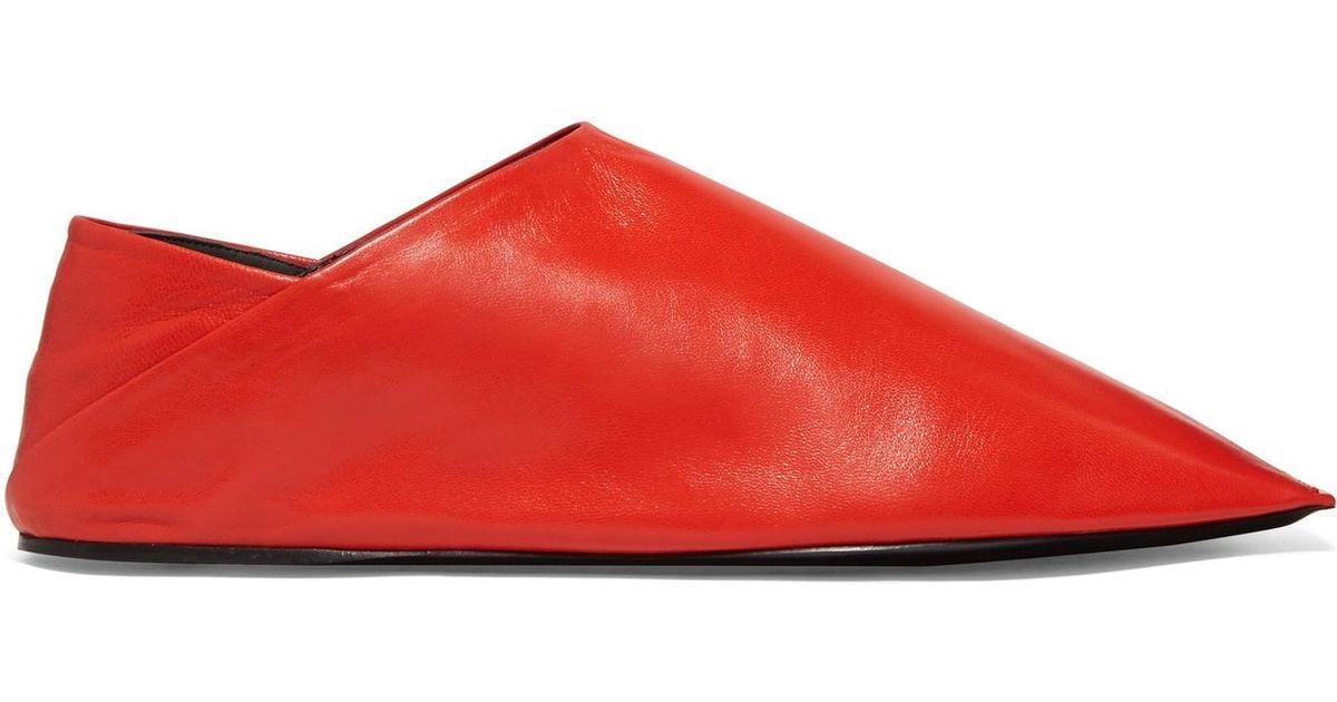 balenciaga red slippers