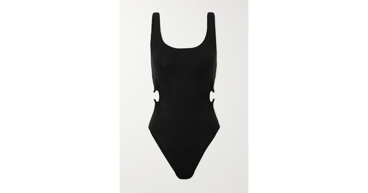 Chloé + Eres Cutout Embellished Swimsuit in Black | Lyst