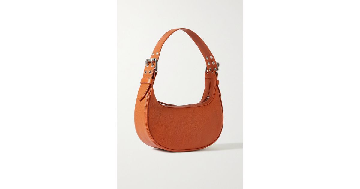 BY FAR Soho Textured-leather Shoulder Bag in Brown | Lyst