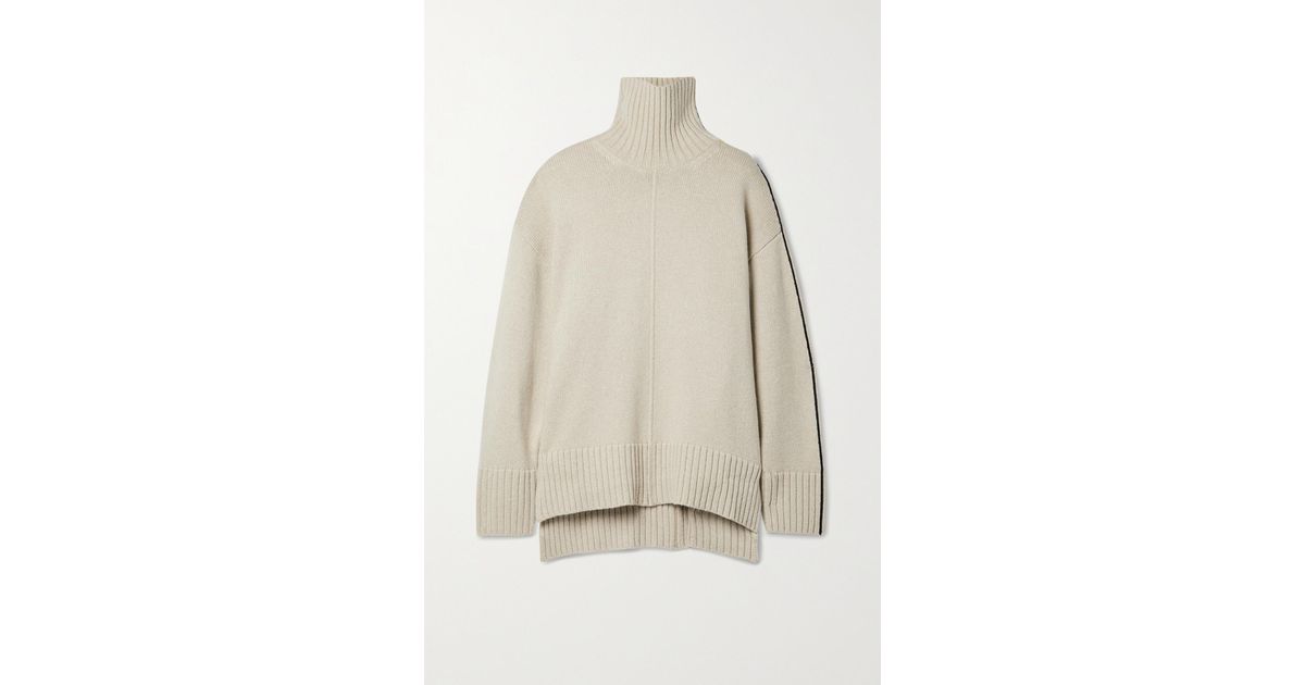 Peter Do Tattoo Oversized Cashmere Turtleneck Sweater in Natural