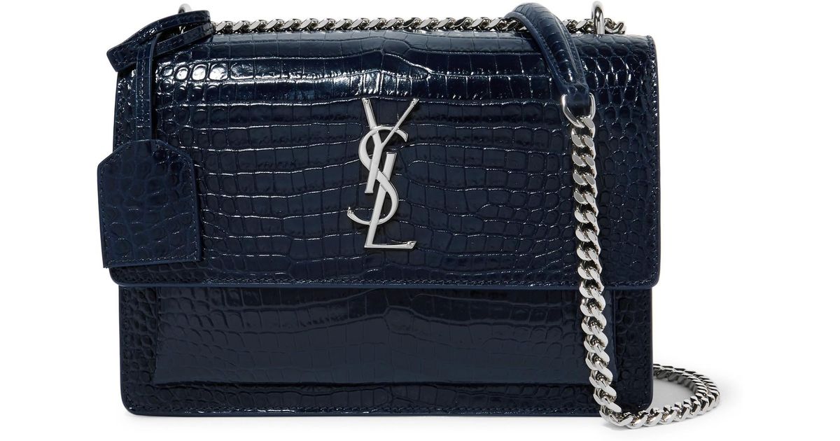 saint laurent sunset crocodile bag