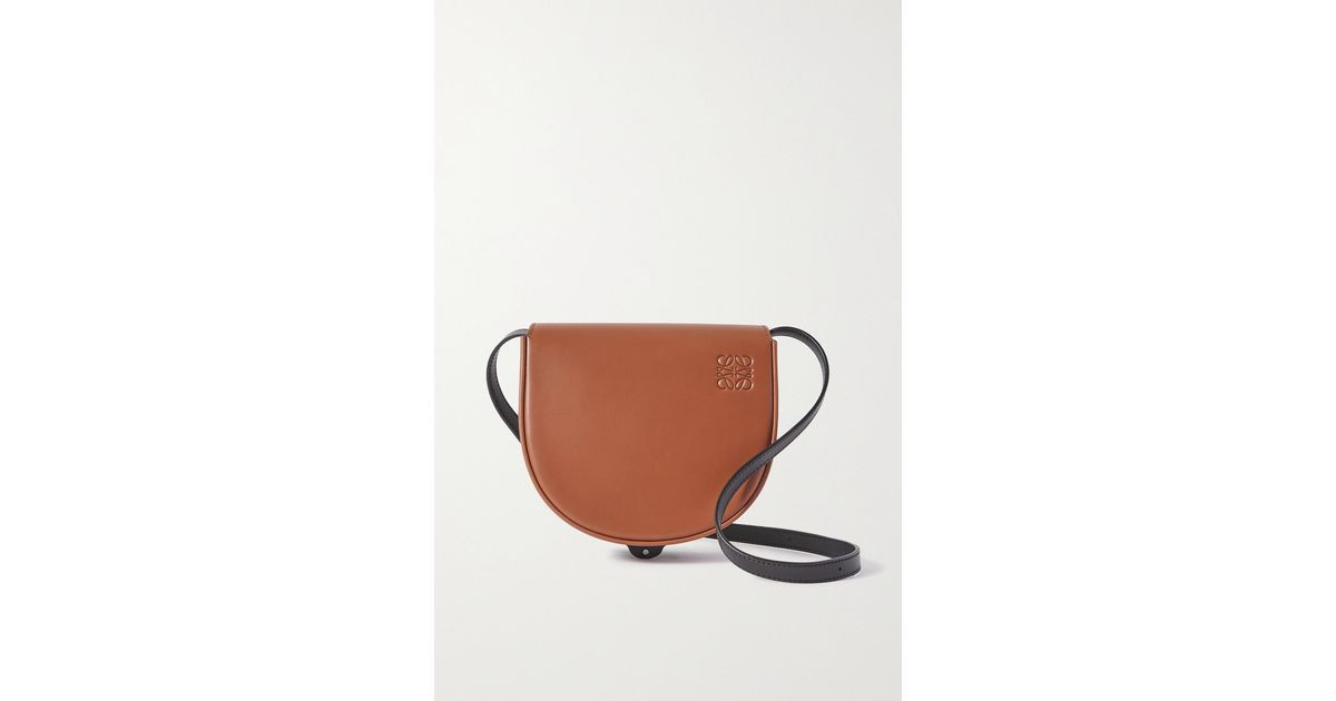 Loewe Heel Duo Twotone Leather Shoulder Bag in Brown Lyst