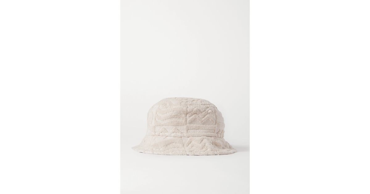 Lucy Folk Oasis Cotton-terry Bucket Hat 