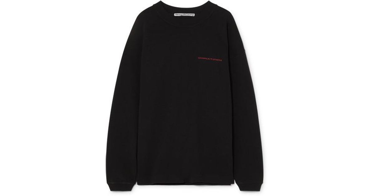 Alexander Wang Chinatown Embroidered Cotton-jersey Sweatshirt in 