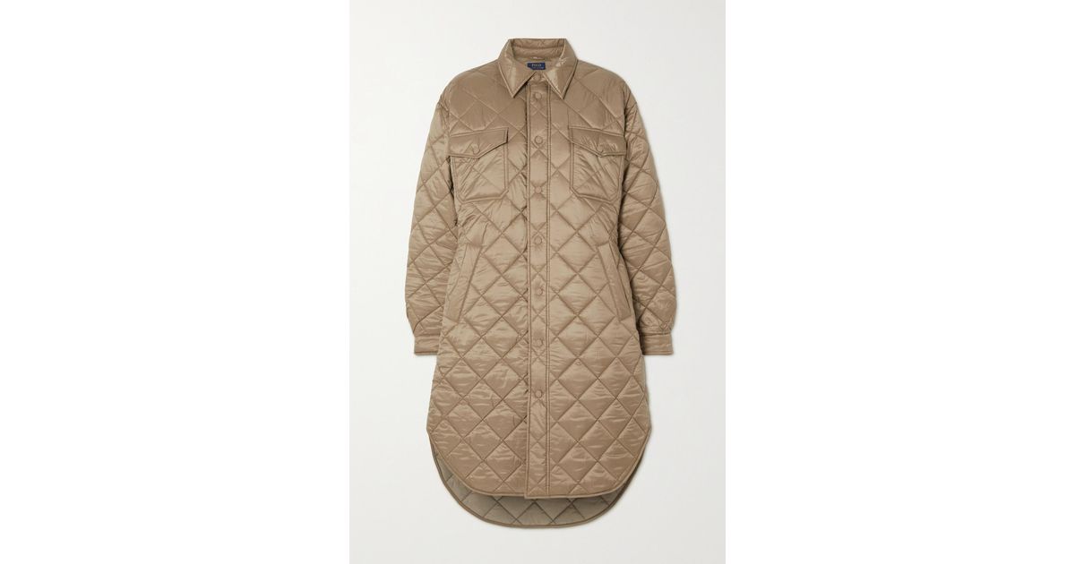 Polo Ralph Lauren Quilted Recycled Shell Coat in Natural Lyst UK