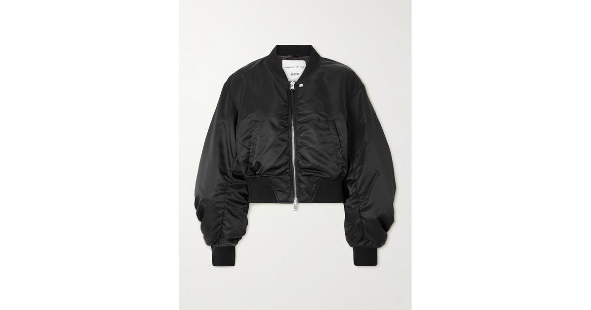 Agolde Shoreditch Ski Club Jett Cropped Recycled Satin-Twill 