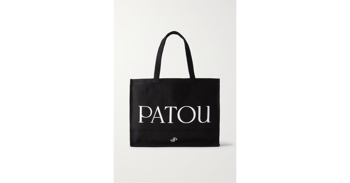 Patou Large Printed Organic Cotton-canvas Tote Bag in Black | Lyst