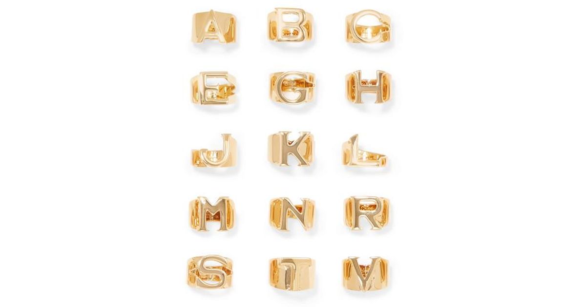 Chlo Alphabet Gold tone Ring in Metallic Lyst Australia