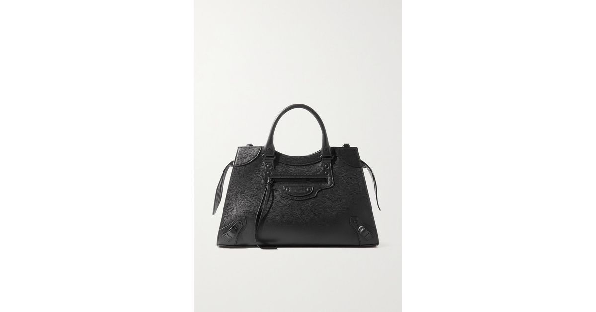 Balenciaga Neo Classic City Medium Textured-leather Tote in Black | Lyst