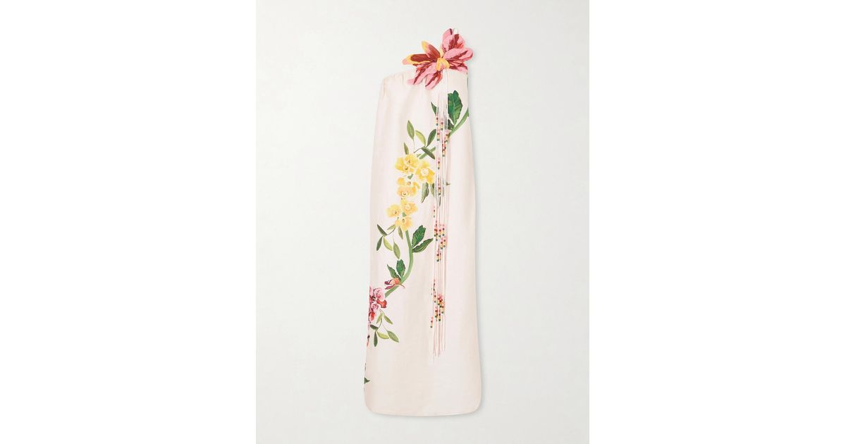 farm rio pink garden terrace maxi dress Farm Rio, Garden Terrace one-shoulder linen midi dress, Women, Pink, S, Dresses