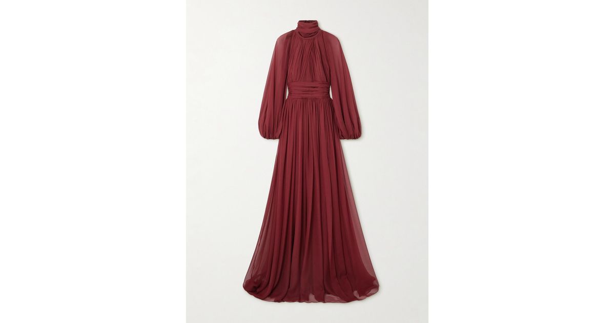 zuhair murad chiffon pleated silk dress Zuhair Murad - - Pleated Silk Chiffon Maxi Dress - Light Pink - FR 40