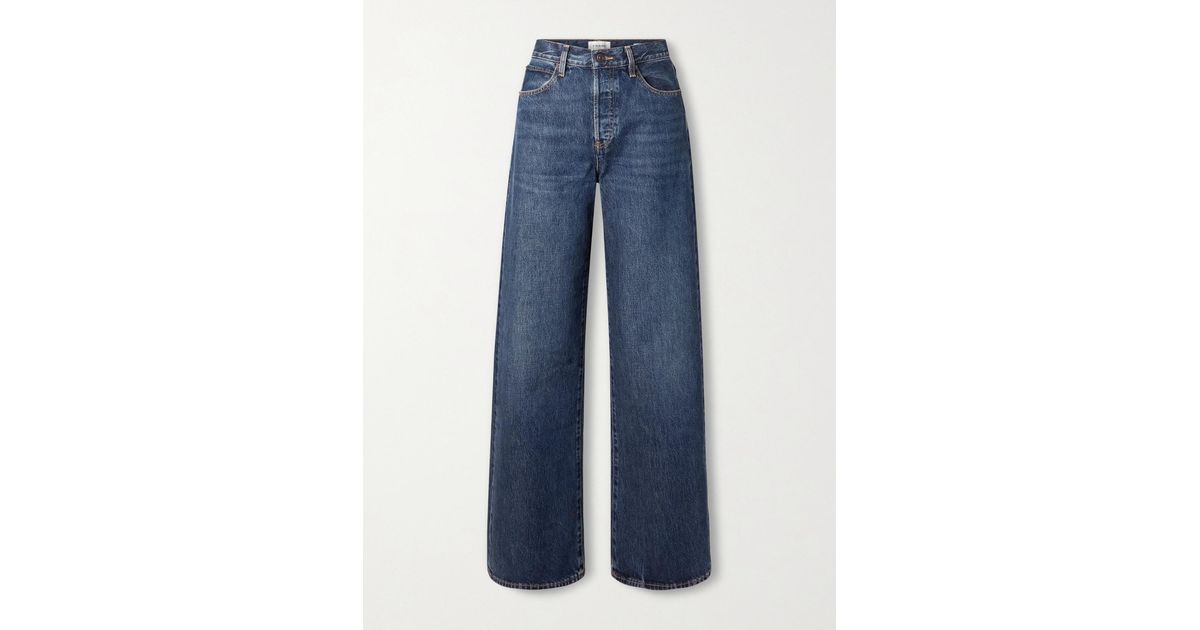 FRAME The Loose Low-Rise Wide-Leg Jeans in Blue | Lyst UK