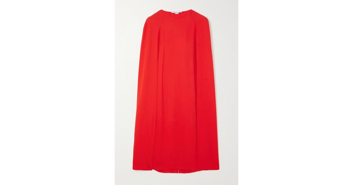 Stella McCartney + Net Sustain Cape-effect Crepe Midi Dress in Red ...