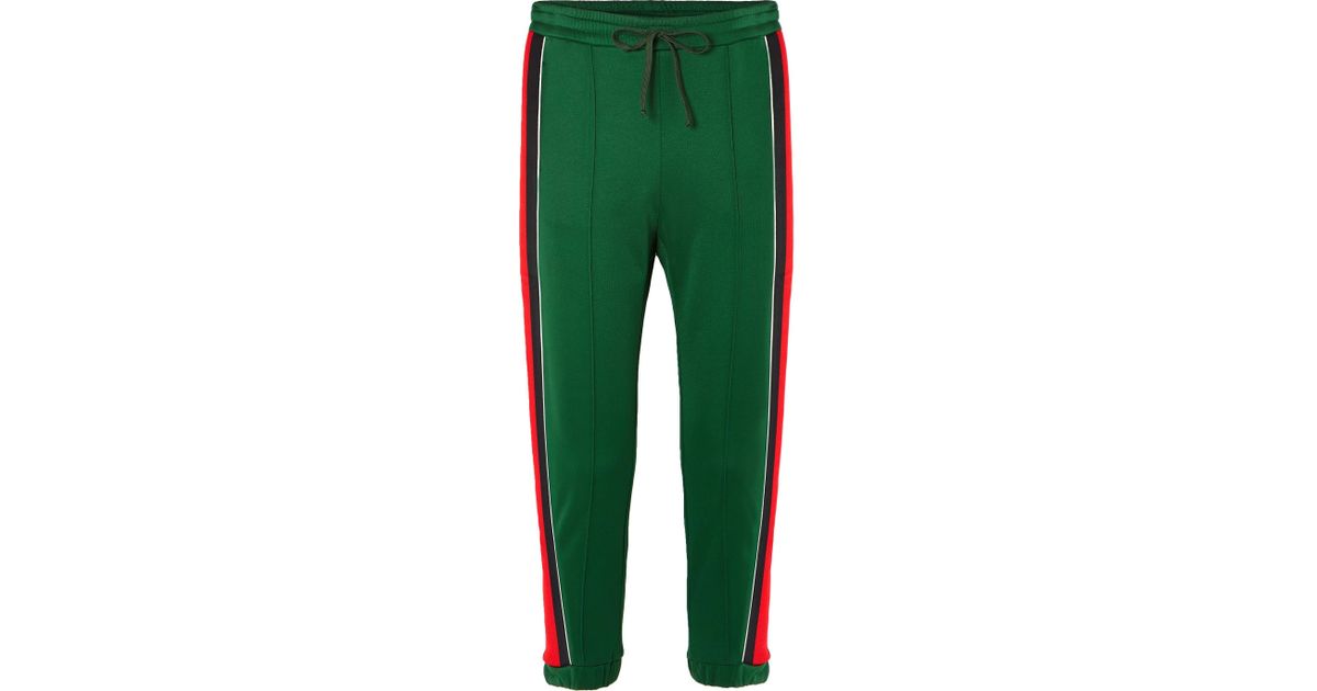 gucci striped jersey track pants