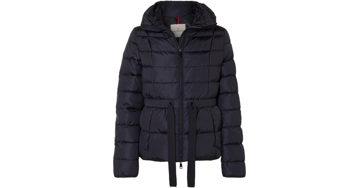 moncler belted quilted shell down jacket
