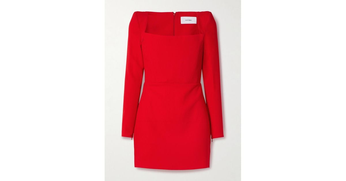 Alex Perry Crepe Mini Dress in Red | Lyst