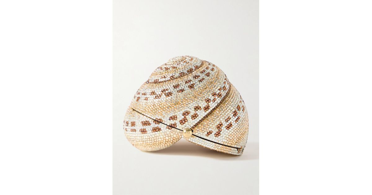 Judith Leiber Calico Shell Crystal-Embellished-Tone Clutch in Natural ...