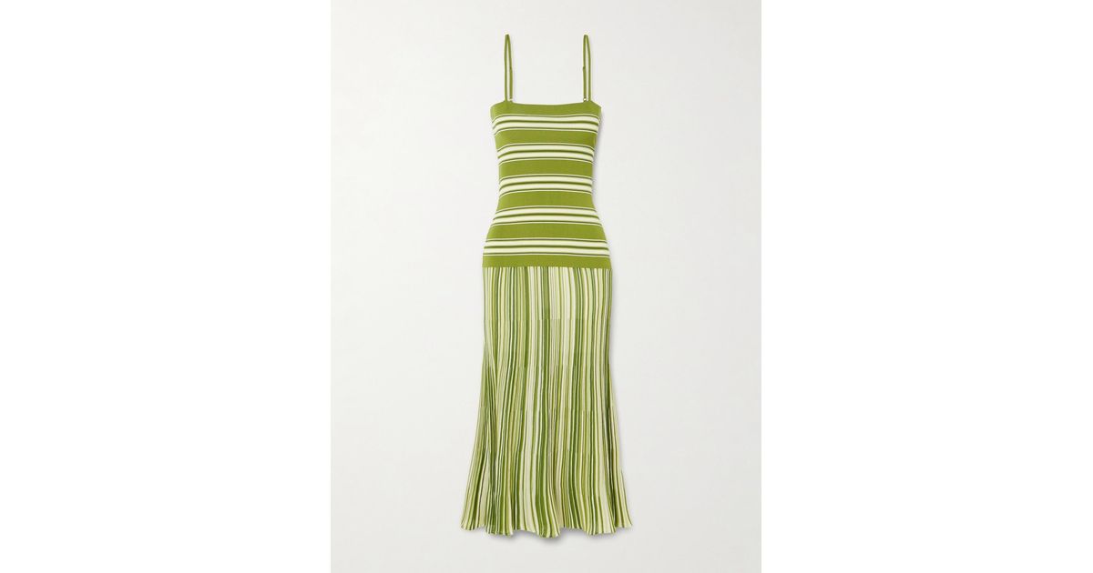Faithfull the Brand Esenia Striped Cotton-Blend Maxi Dress in Green | Lyst Faithfull the Brand Esenia Striped Cotton-Blend Maxi Dress in Green | Lyst