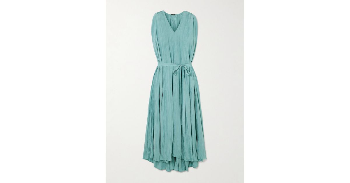 JOSEPH Martini Belted Silk-Habotai Midi Dress in Blue | Lyst UK