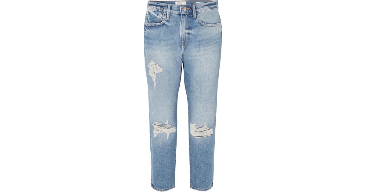 FRAME Denim Le Stevie Crop Distressed 