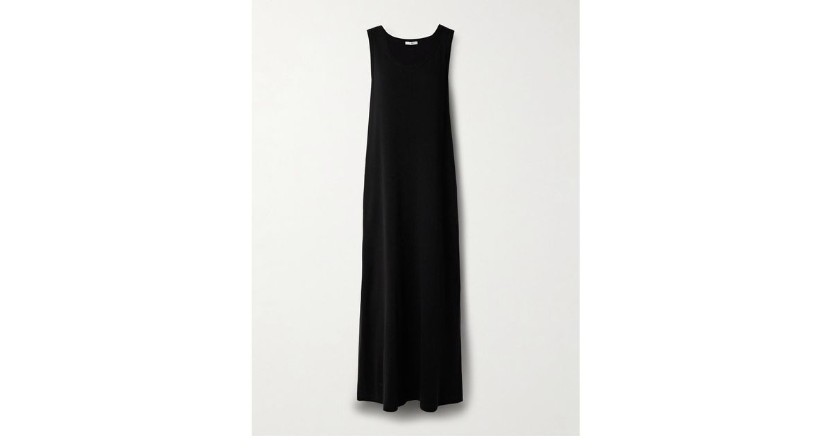 The Row Tetzi Cotton Maxi Dress in Black | Lyst