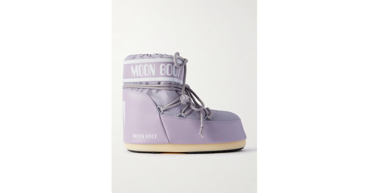 Moon Boot Icon Low Lilac Nylon Boots in Blue | Lyst