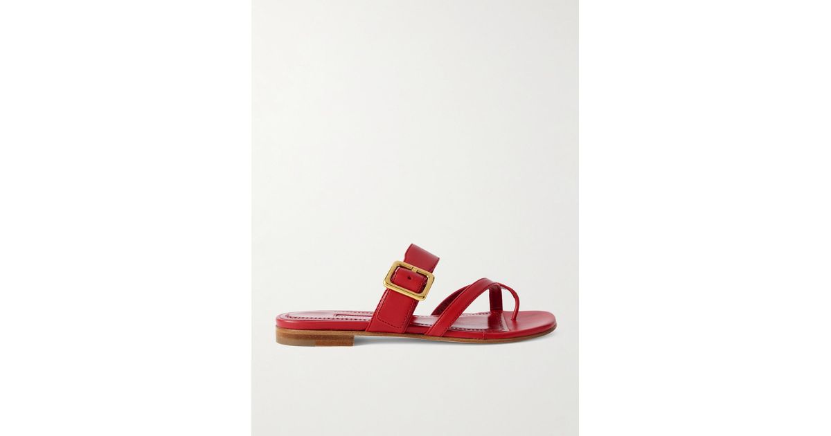 上品☆MANOLO BLAHNIK Thalusa 10 leather sandals MANOLO BLAHNIK Thalusa leather sandals | NET-A-PORTER