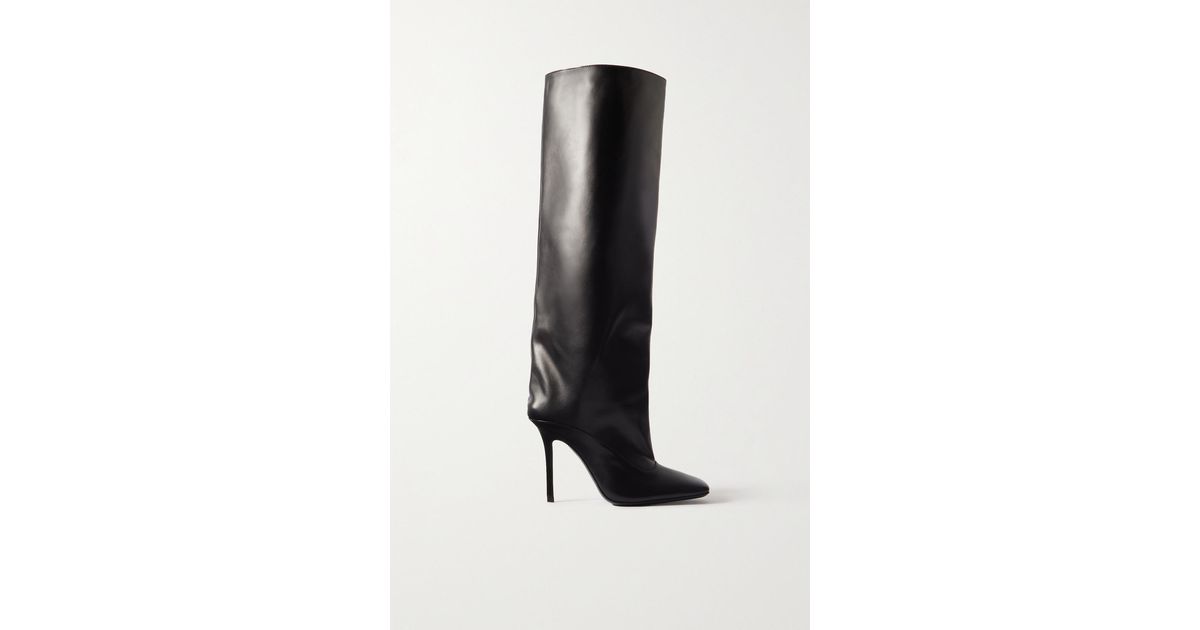 The Attico Sienna Leather Knee Boots in Black | Lyst