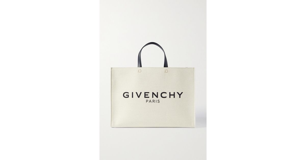 Givenchy G-tote Medium Leather-trimmed Printed Canvas Tote in 