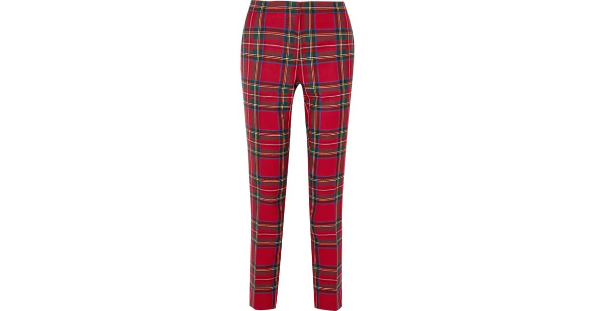 burberry pants red
