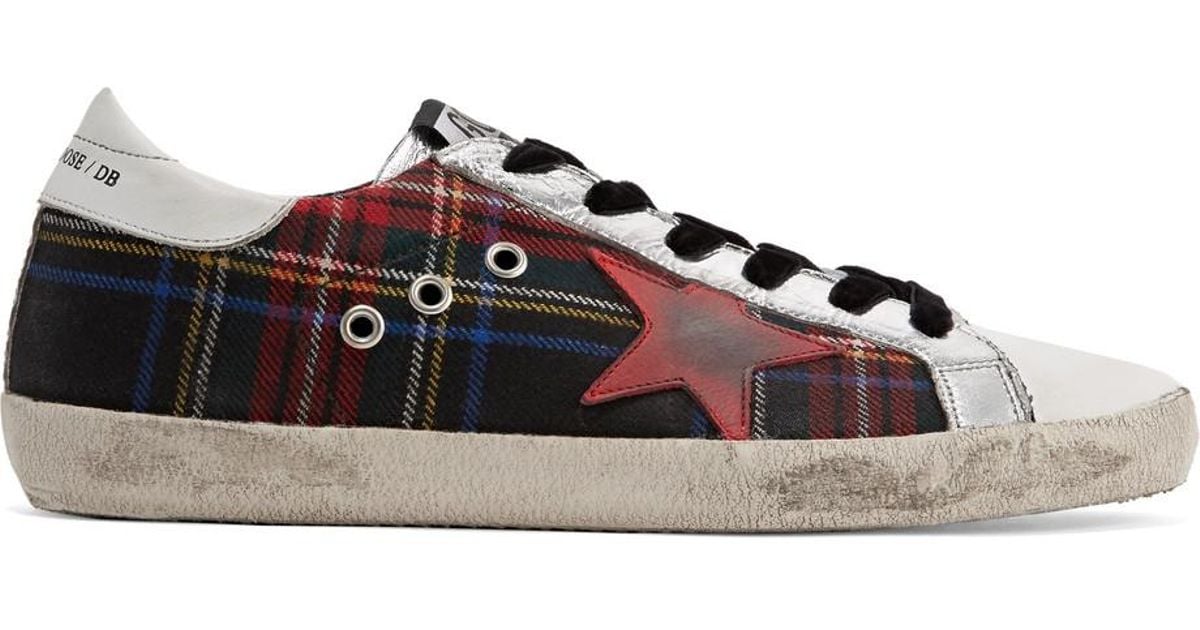 golden goose tartan sneakers