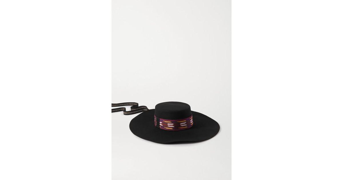 Etro Cappello Gaucho Embroidered Grosgrain-trimmed Wool-felt Hat in Black -  Lyst