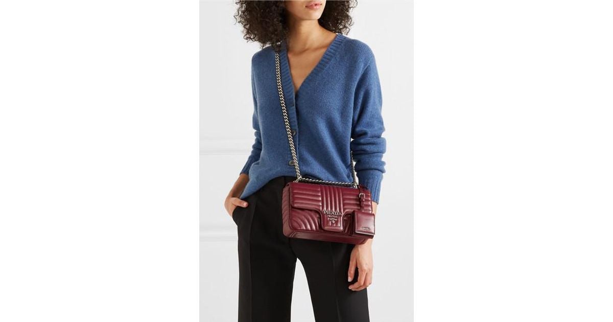 Prada diagramme medium leather bag sale