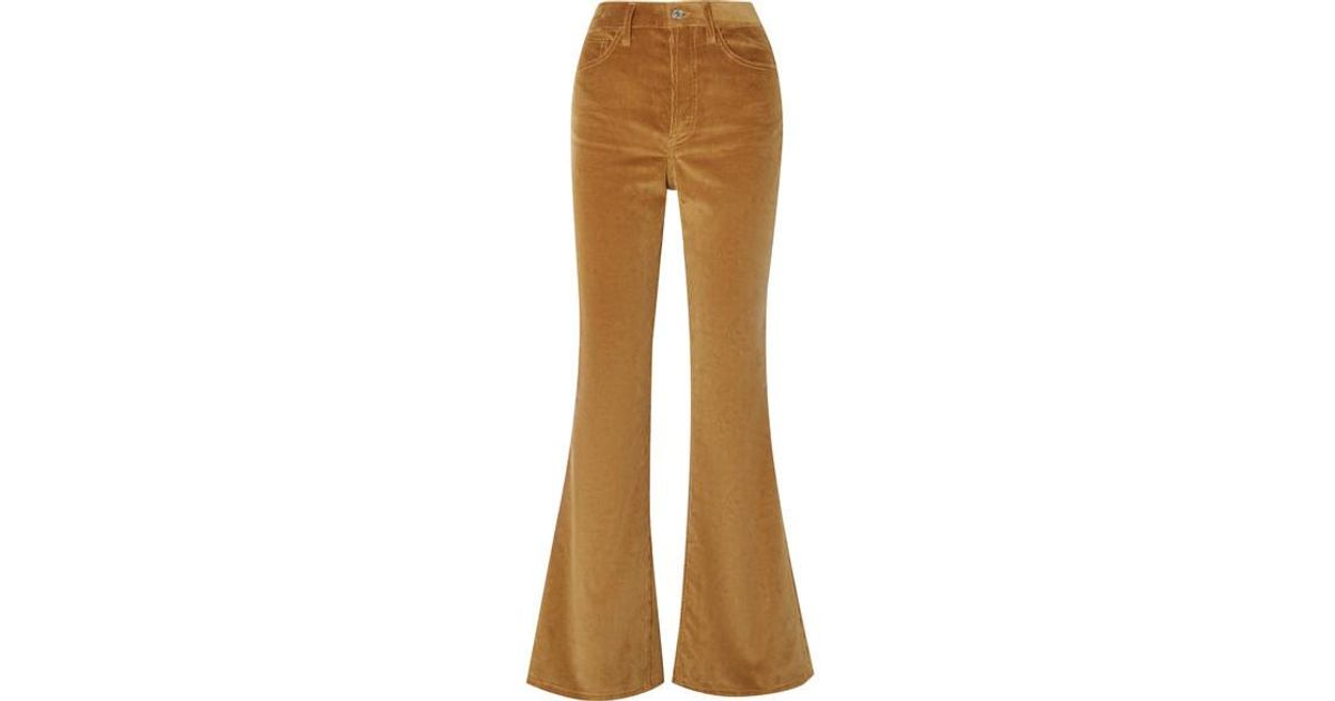 Cotton-corduroy Flared Pants in Camel 