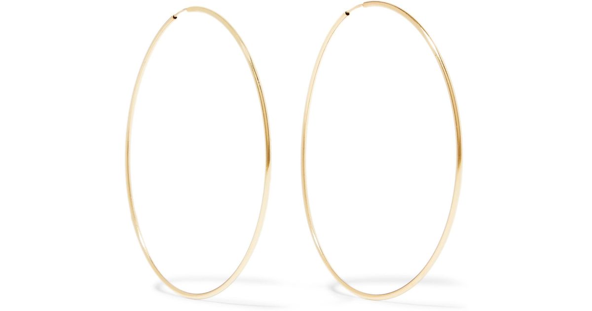 Lyst Loren Infinity 10 Karat Gold Hoop Earrings In Metallic