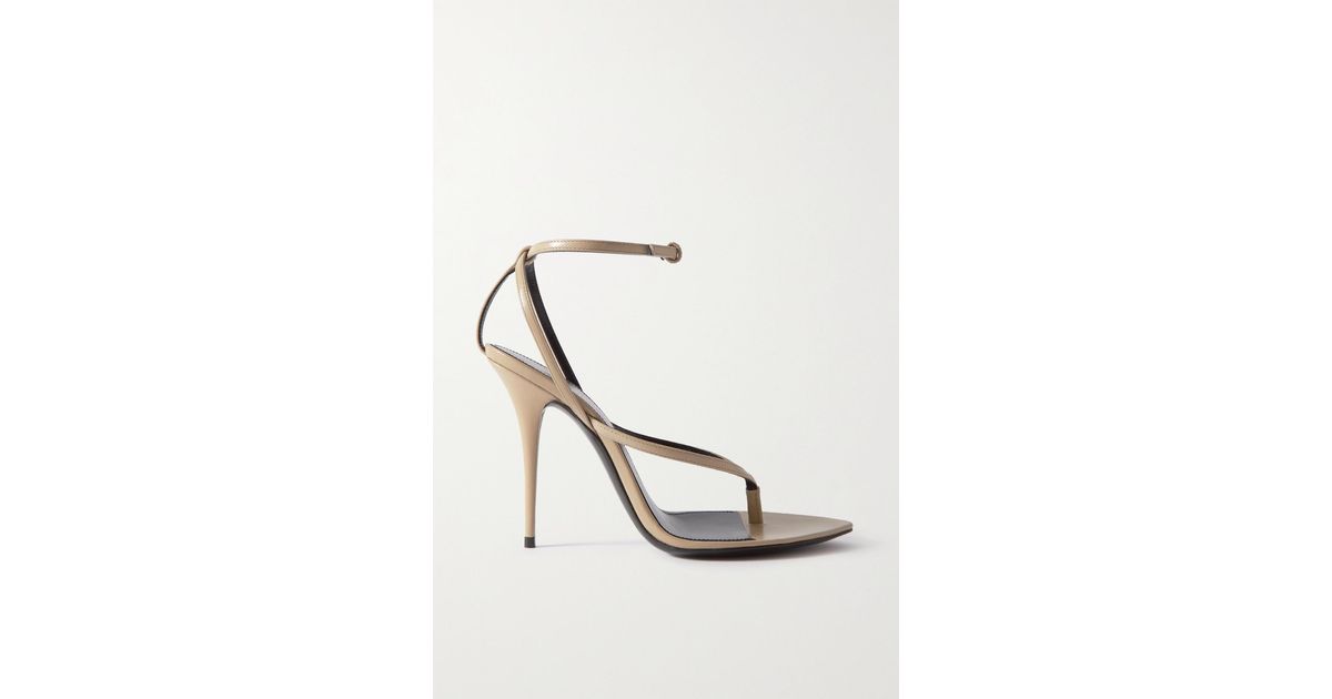 Saint Laurent Nadja Leather Sandals in White Lyst UK