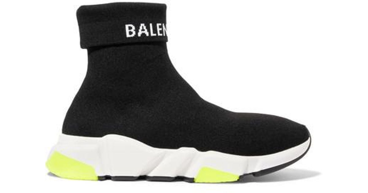 balenciaga women's knit high top platform sneakers