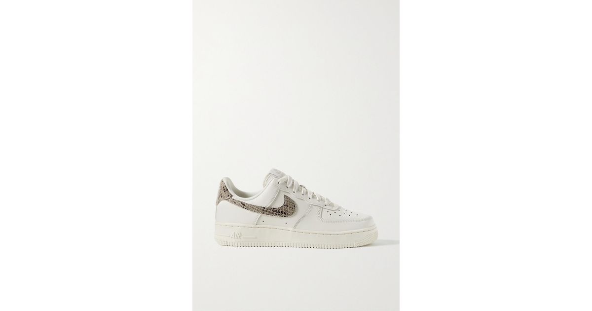 Pilar caricia Cintura Nike Air Force 1 '07 Snake Effect-trimmed Leather Sneakers in White | Lyst