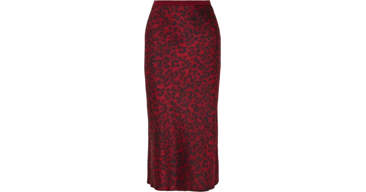 anine bing red leopard skirt