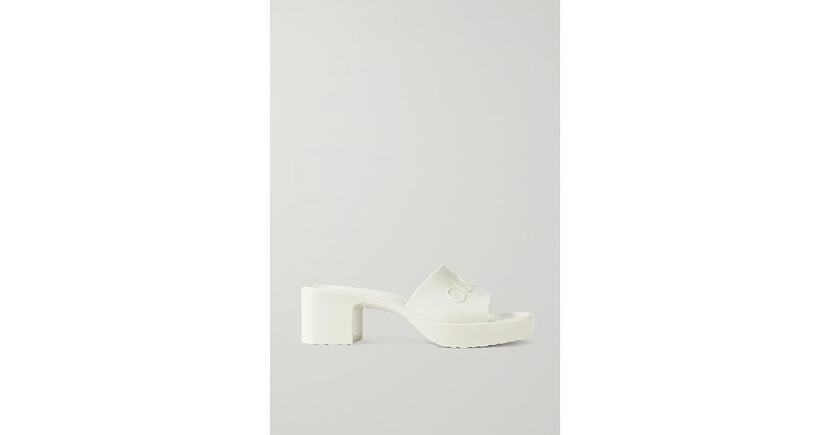 Gucci Plastique Logoembossed Rubber Mules in White Lyst