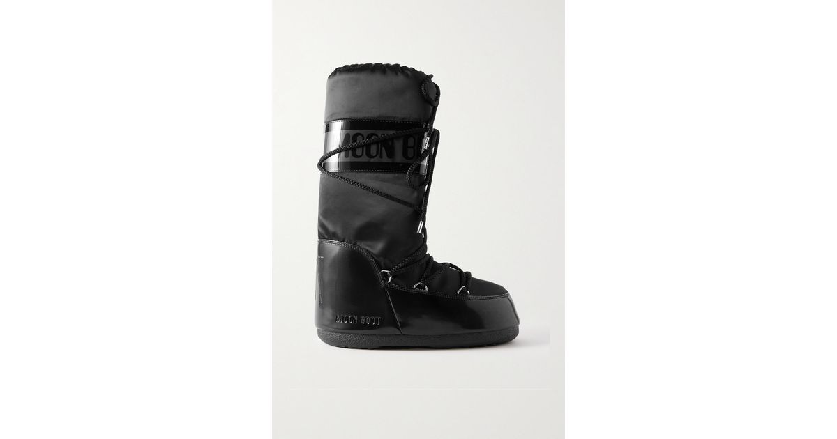 Moon Boot Icon Glance Shell And Pvc Snow Boots in Black | Lyst