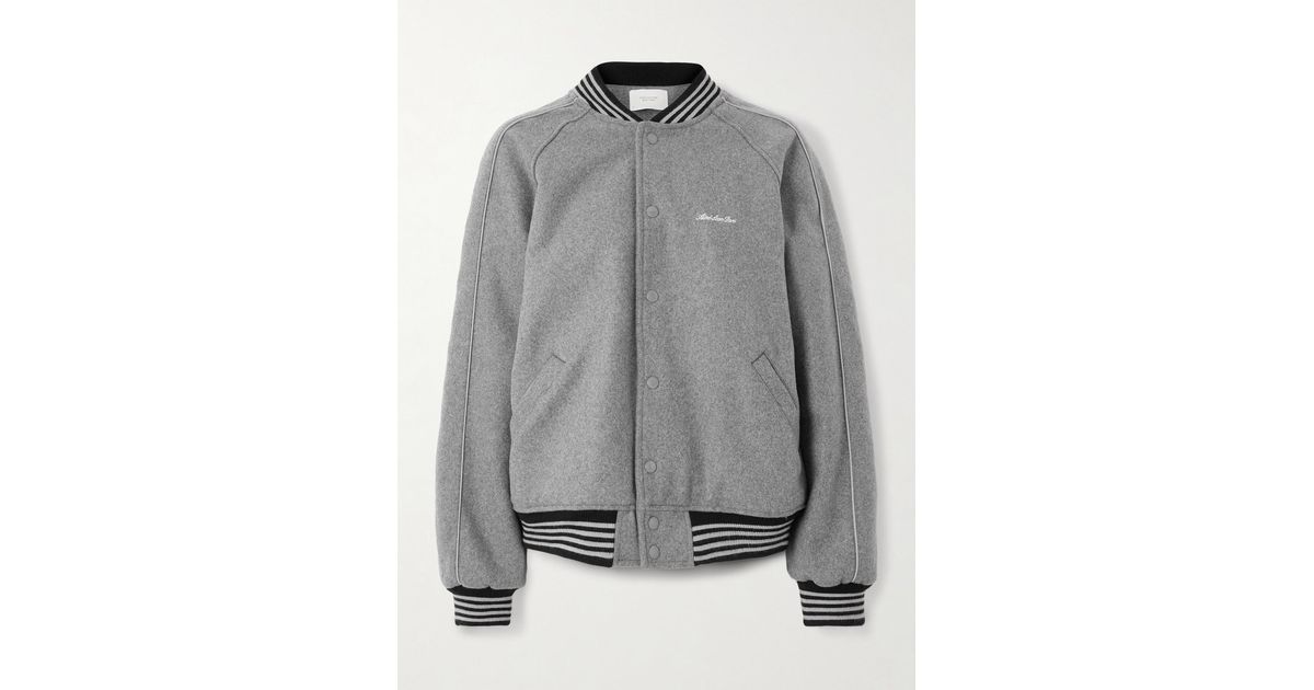Aimé Leon Dore Wool Varsity Jacket in Gray | Lyst