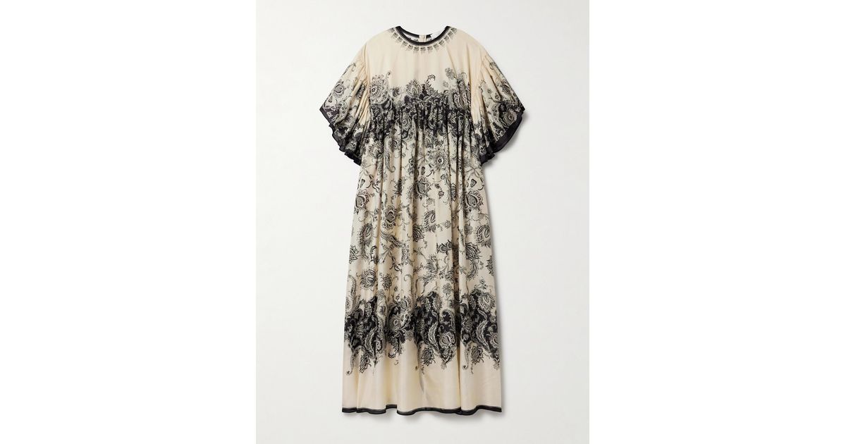 Robe Longue En Soie Zimmermann - Rouge Et Blanc - Taille 0 - Portée Une Fois - Occasion Très Bon état
