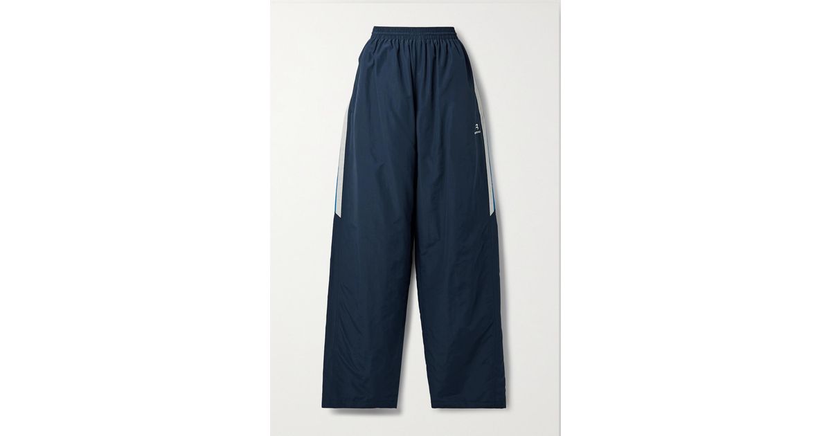 Balenciaga Synthetic Oversized Striped Shell Track Pants in Blue 