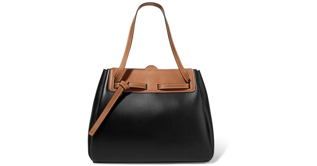 Loewe Lazo Two tone Leather Tote in Black Lyst Australia