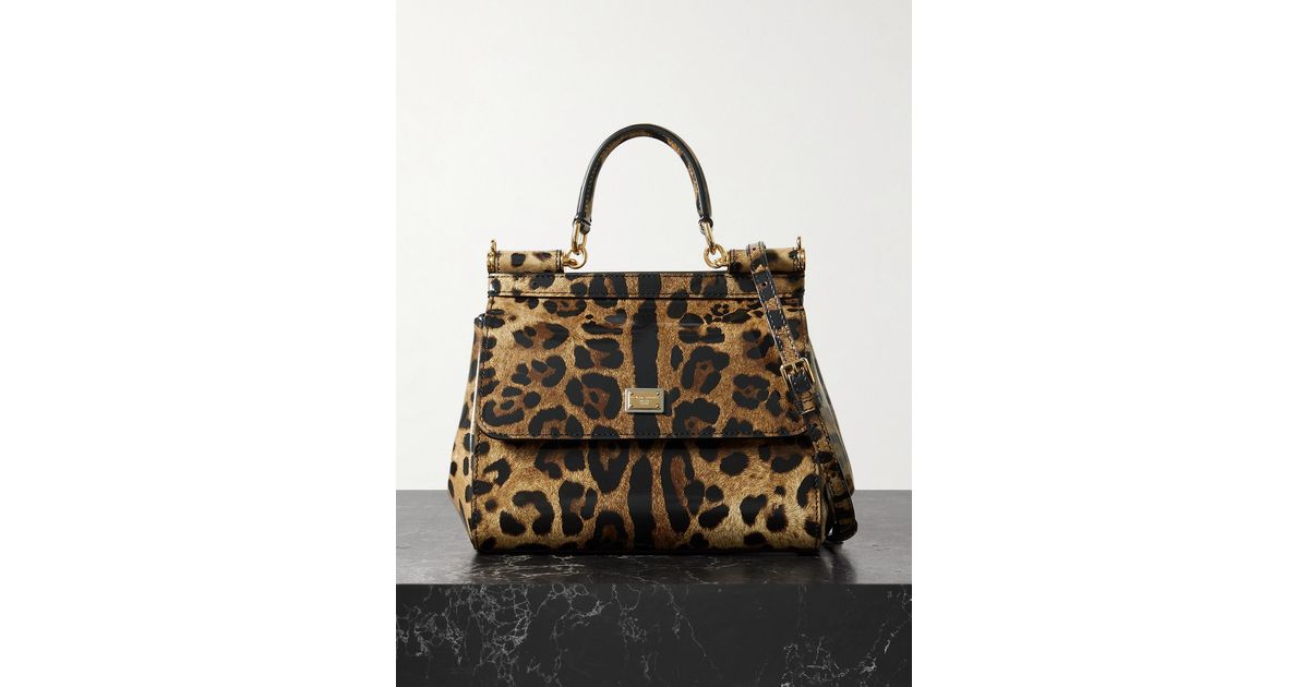 + Kim Kardashian Sicily leopard-print leather glossed-shoulder bag
