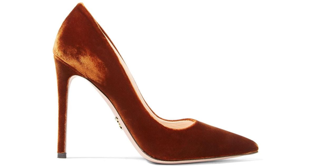 Prada Velvet Pumps in Brown Lyst Canada