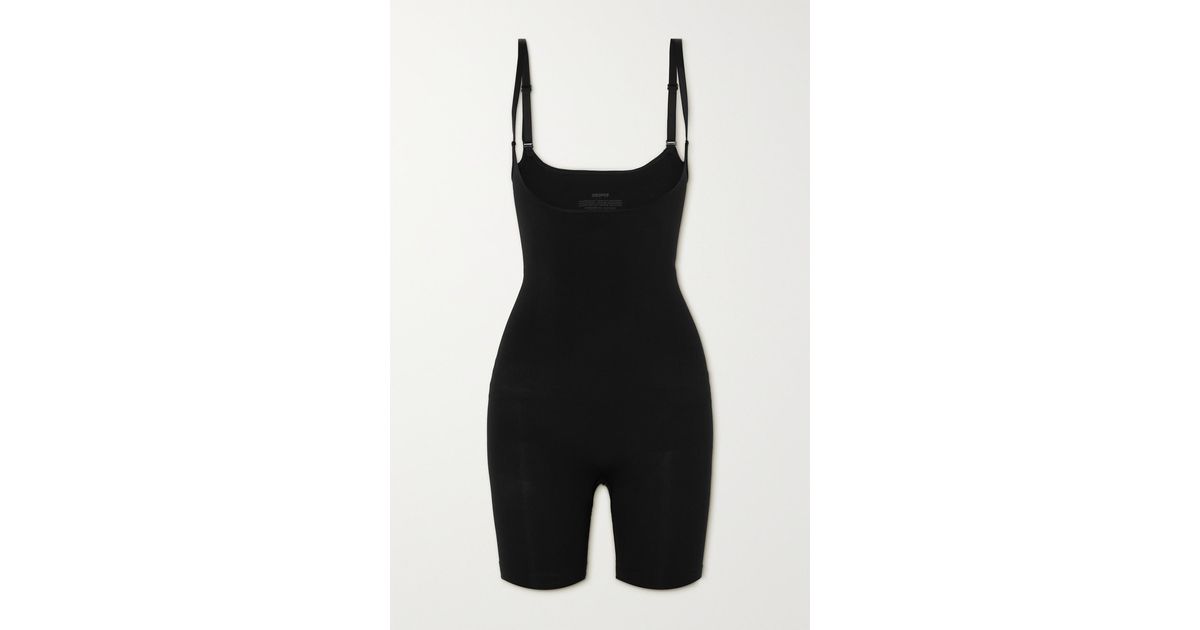 Skims Seamless Sculpt Shapewear Open Bust Shortie Bodysuit in Black Lyst